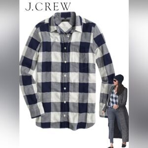 Jcrew Buffalo check navy white flannel shirt size s Jcrew (not Jcrew Factory)